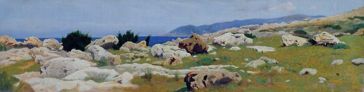Castiglioncello desde Punta del Bocca, c.1864 (óleo sobre lienzo) de Raffaello Sernesi