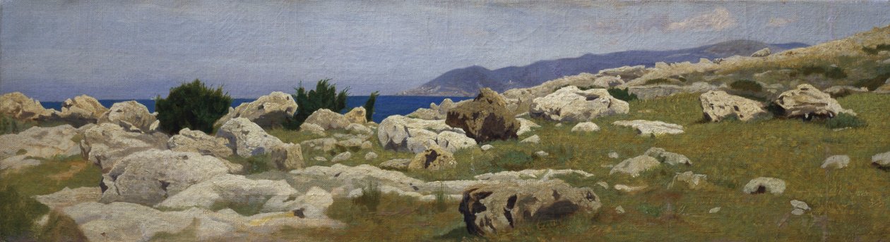 Vista de la Punta del Romito desde Castiglioncello de Raffaello Sernesi