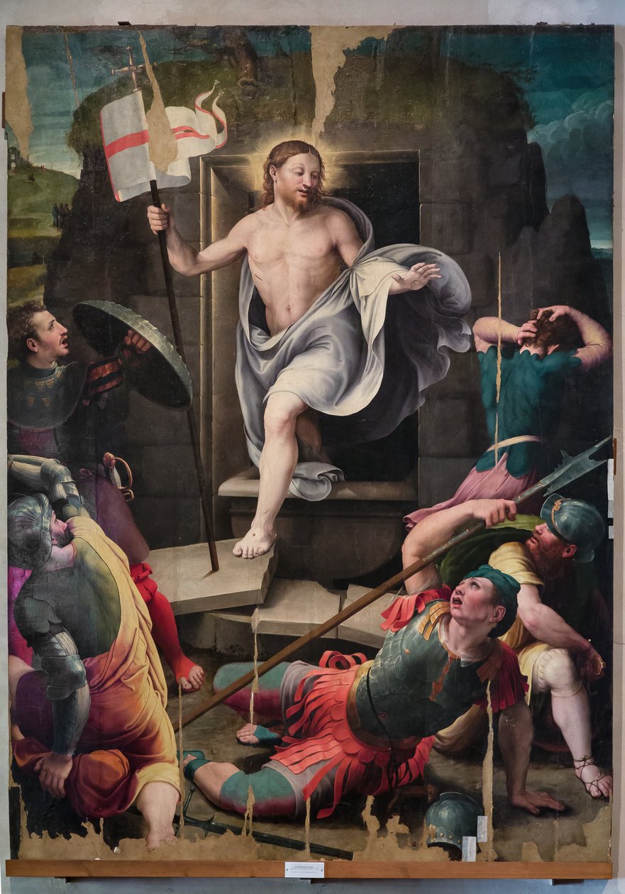 Resurrección de Cristo, di Raffaellino del Colle (óleo sobre tabla) de Raffaello dal Colle