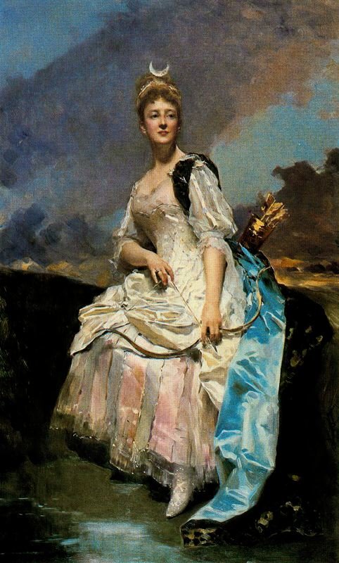 La marquesa de Hervey Saint-Denys como Diana de Raimundo de Madrazo y Garreta