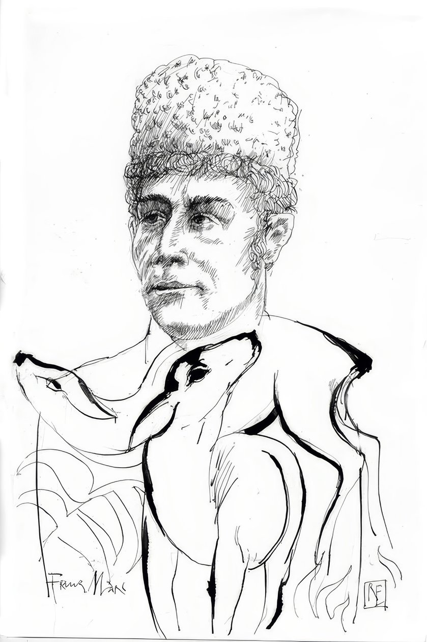 Franz Marc / Dibujo de Rainer Ehrt de Rainer Ehrt