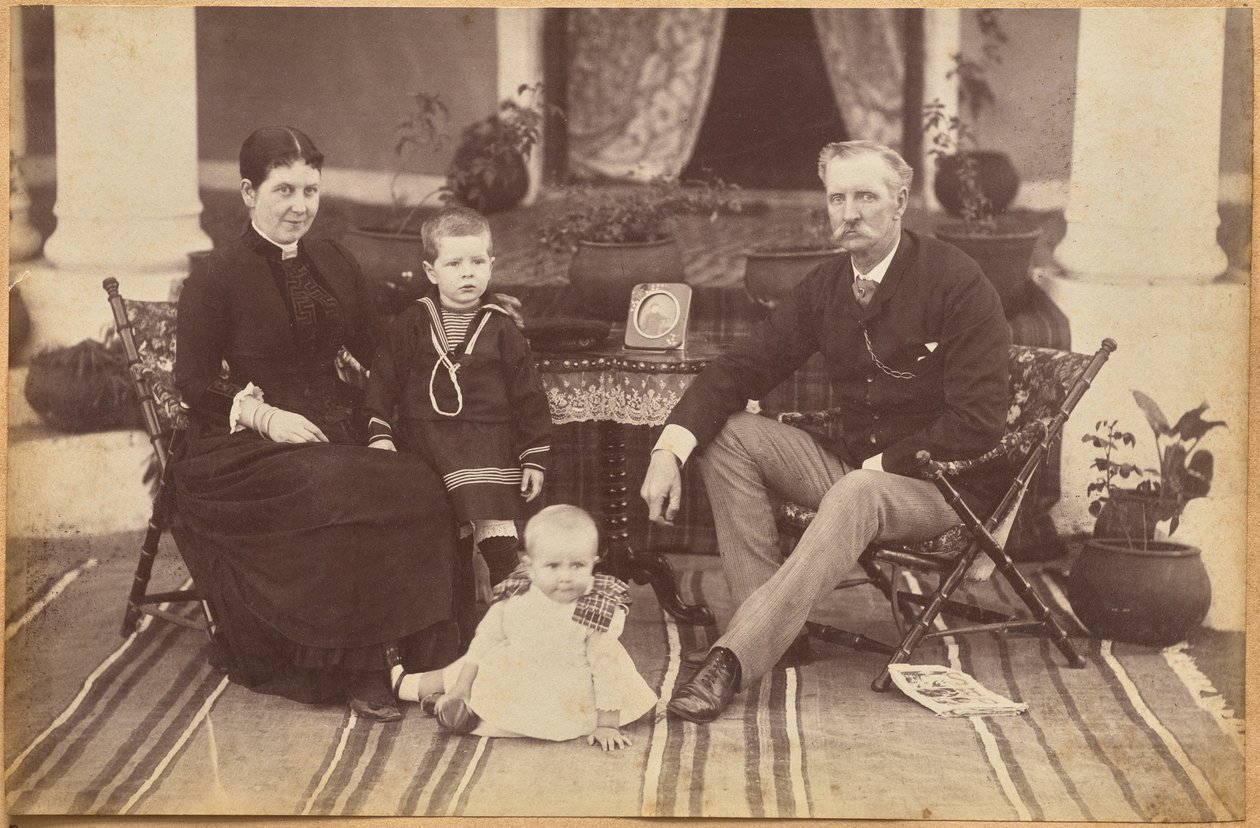 Coronel Carpendale y familia, Neemuch (anverso, abajo) de Raja Deen Dayal