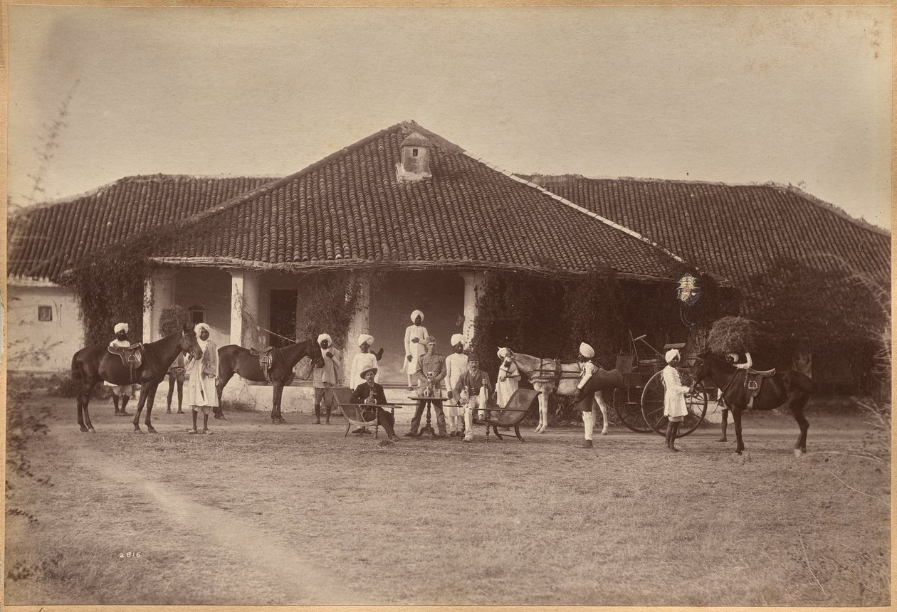 El Dr. Morris y su comitiva, Jhansi (anverso) de Raja Deen Dayal