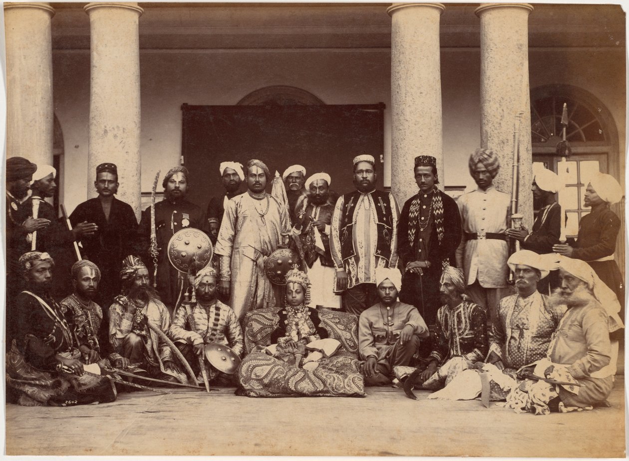 Maharajá de Rewa y sardars de Raja Deen Dayal