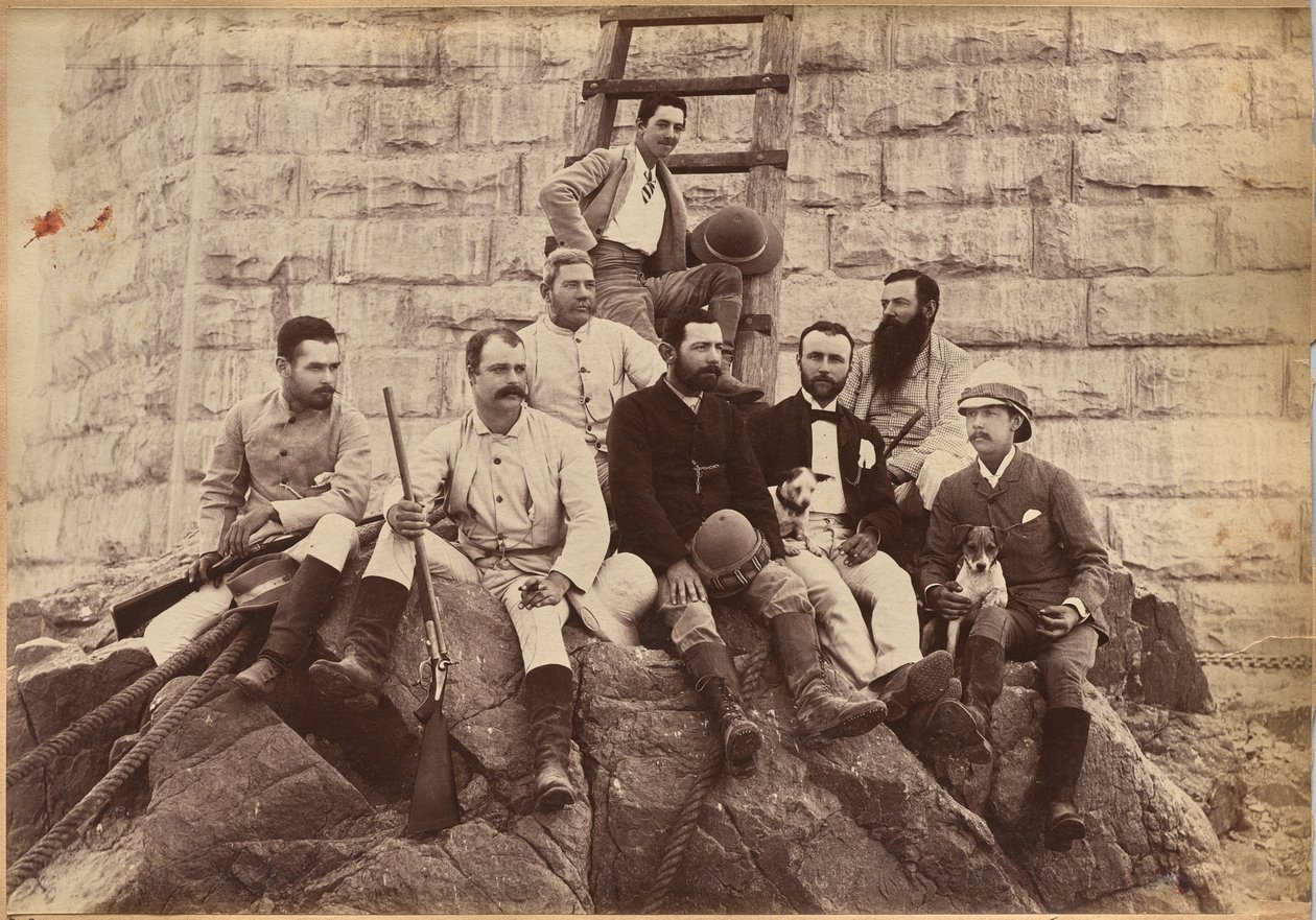 Personal de Messrs. Glover & Co., puente de Sindh (verso) de Raja Deen Dayal