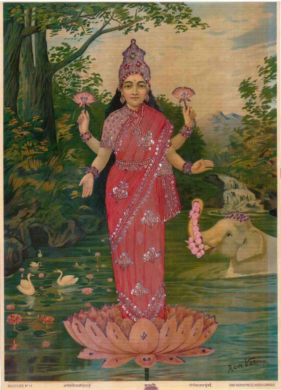 Lakshmi Embellished, de Ravi Varma Press, editar de Raja Ravi Varma