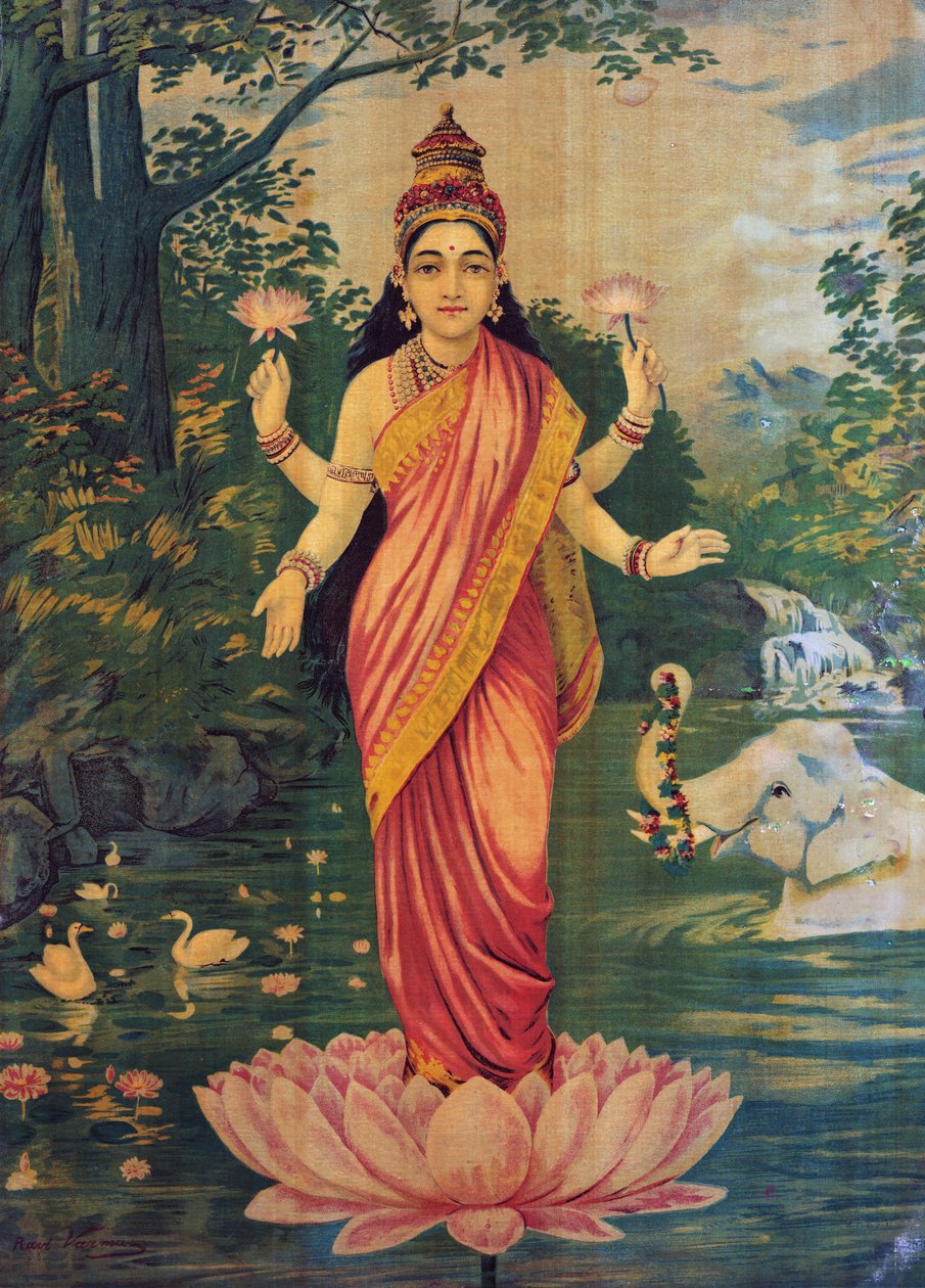 Lakshmi, de Raja Ravi Varma y Ravi Varma Press, 1930, editar de Raja Ravi Varma