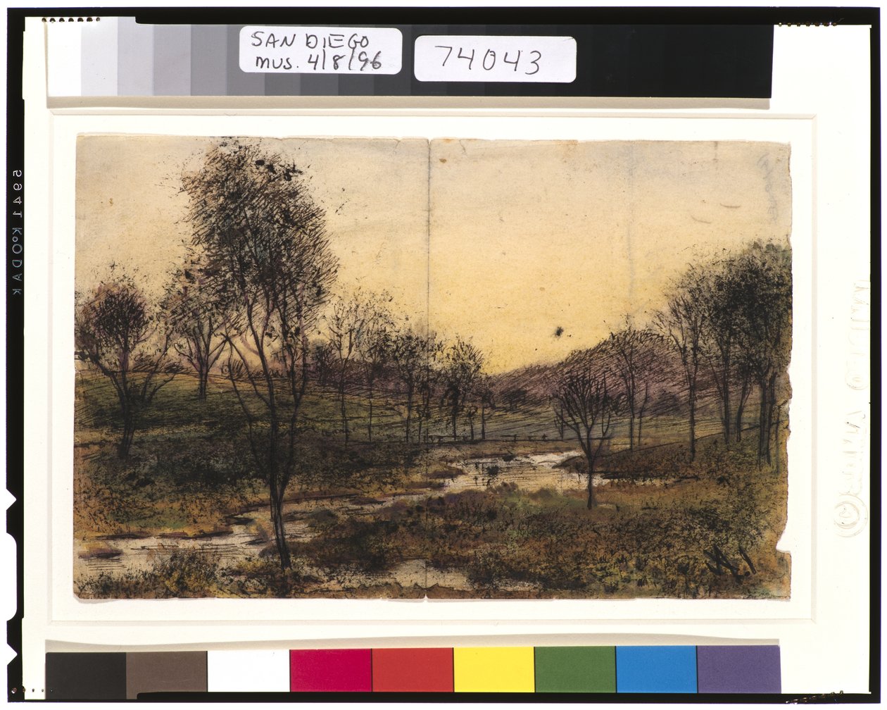 Árboles, colinas y arroyo, 1901-15 de Ralph Albert Blakelock