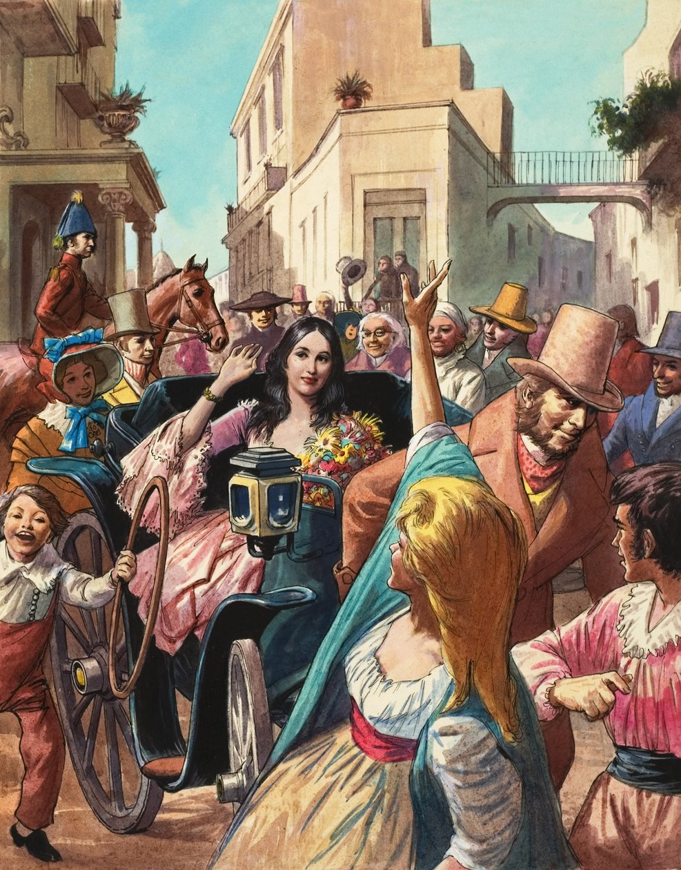 Maria Malibran (1808-36) de visita en Lucca, Italia (gouache sobre papel) de Ralph Bruce