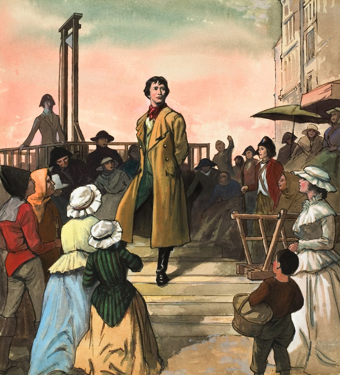 Sydney Carton, de "Historia de dos ciudades", de Charles Dickens (gouache sobre papel) de Ralph Bruce