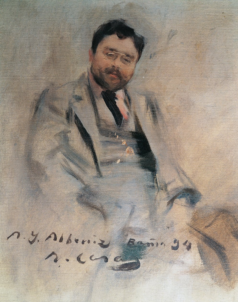 Retrato del pianista y compositor español Isaac Albéniz (Camprodon de Ramón Casas