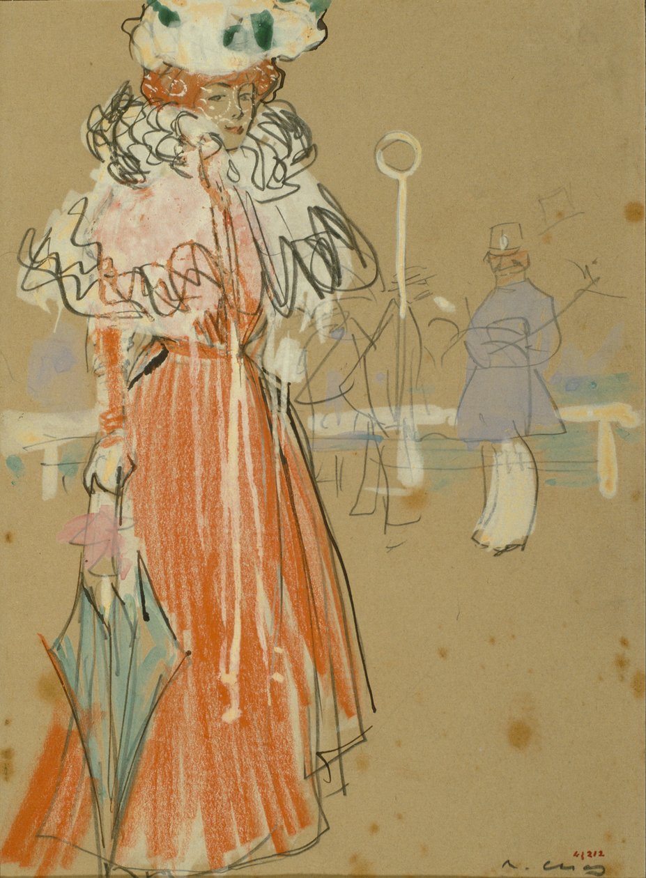 Figura femenina en rojo de Ramon Casas i Carbo