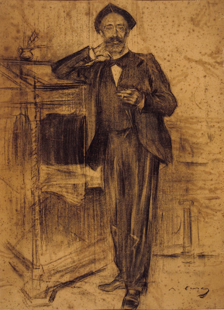 Retrato de Ramon Casas conservado en el MNAC en Barcelona de Ramon Casas i Carbo