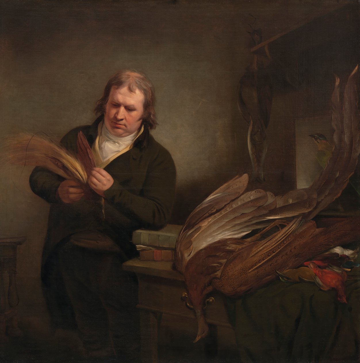 Un ornitólogo, posiblemente John Latham de Ramsay Richard Reinagle