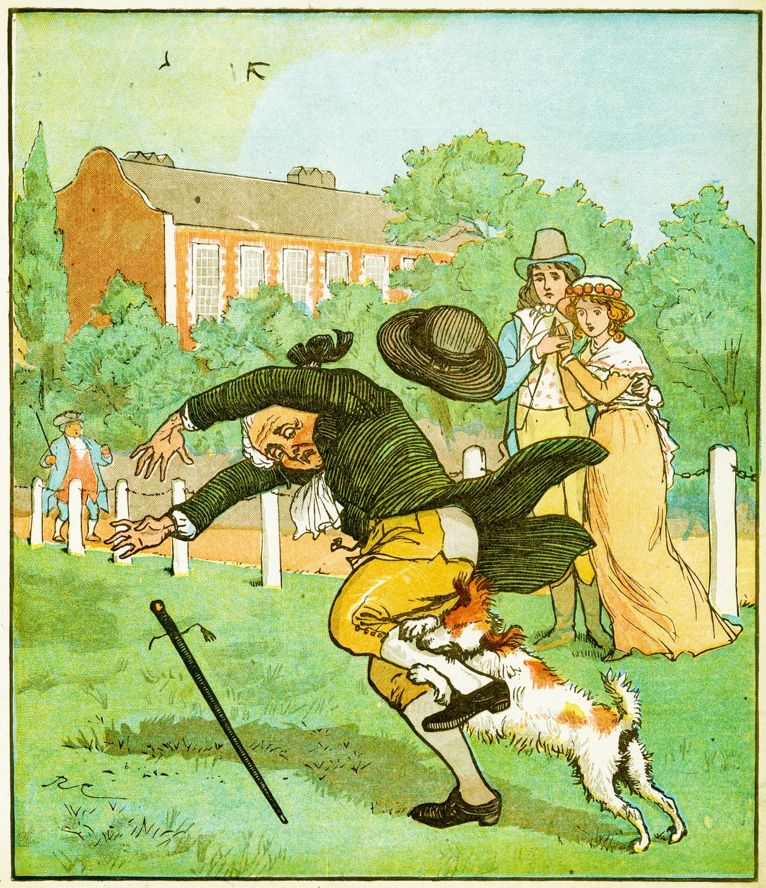 Ilustración de Una elegía sobre la muerte de un perro loco, 1879 de Randolph Caldecott