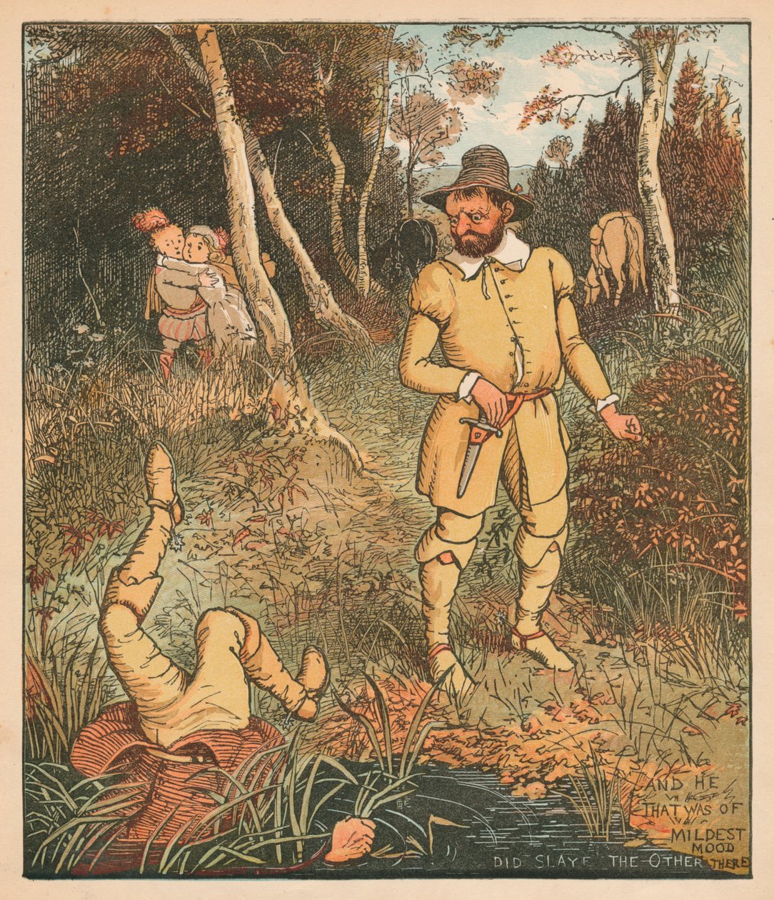 Y el de ánimo más apacible mató al otro allí, c. 1880 de Randolph Caldecott