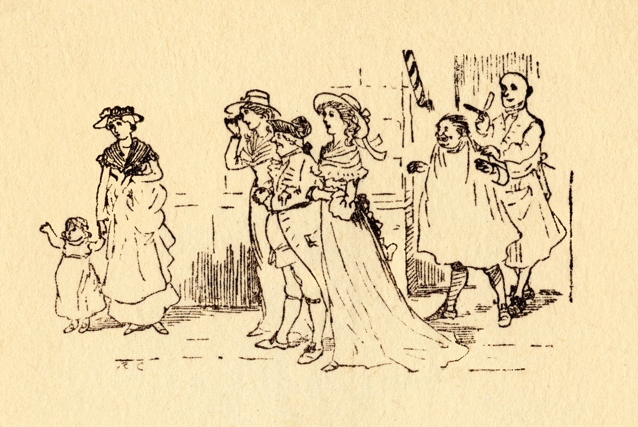 Espectadores observan mientras John Gilpin galopa de Randolph Caldecott