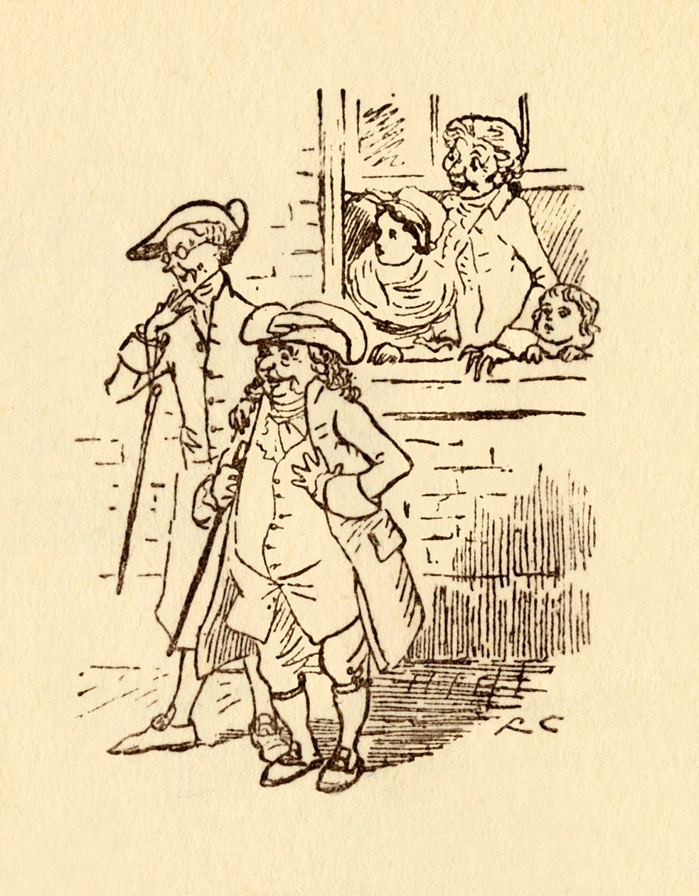 Espectadores observan mientras John Gilpin galopa, 1878, c1918 de Randolph Caldecott