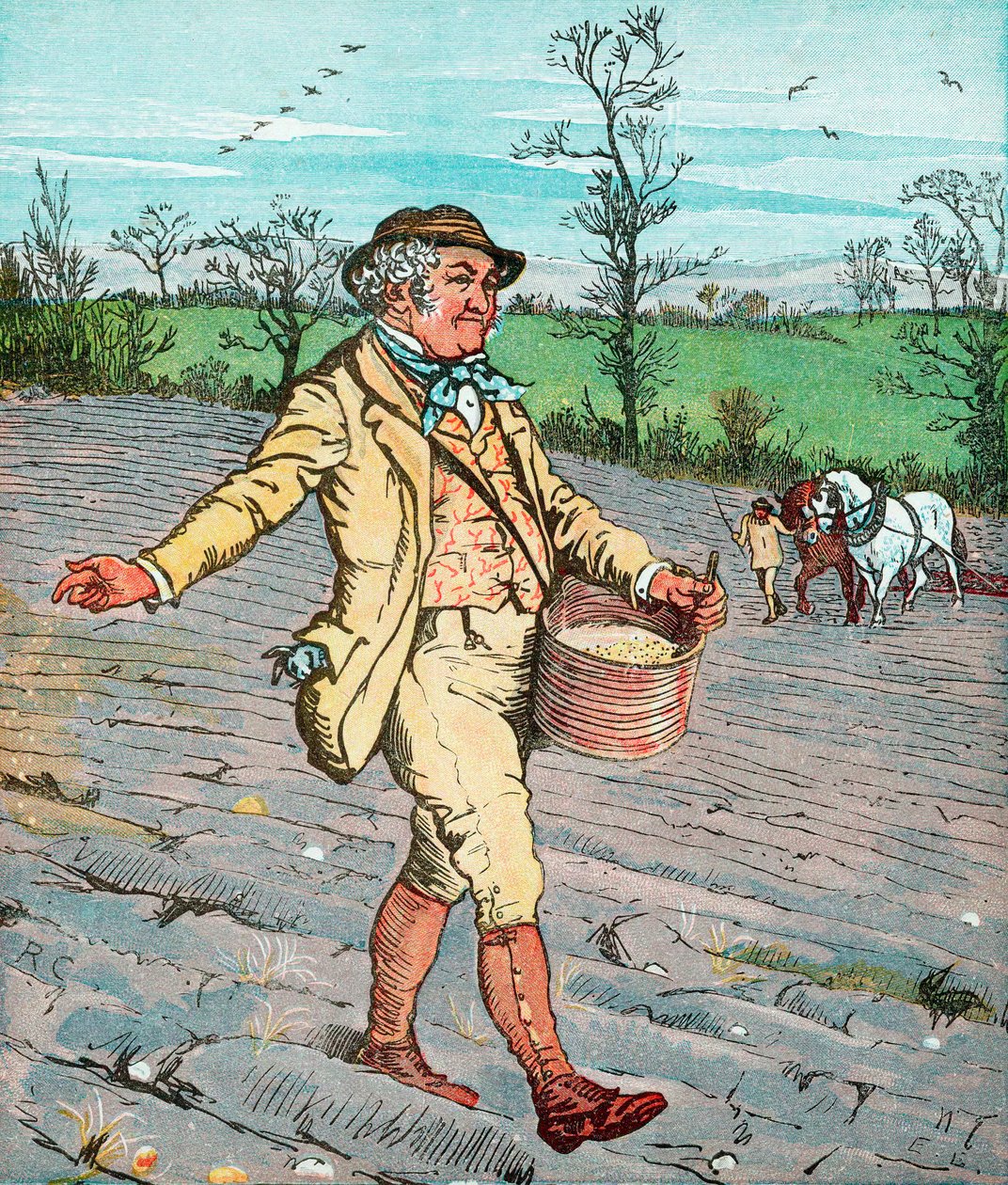 Agricultor sembrando semillas, 1881 de Randolph Caldecott