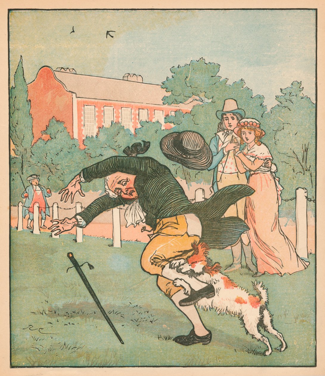 Buen hombre de Islington mordido por el perro, c1879 de Randolph Caldecott