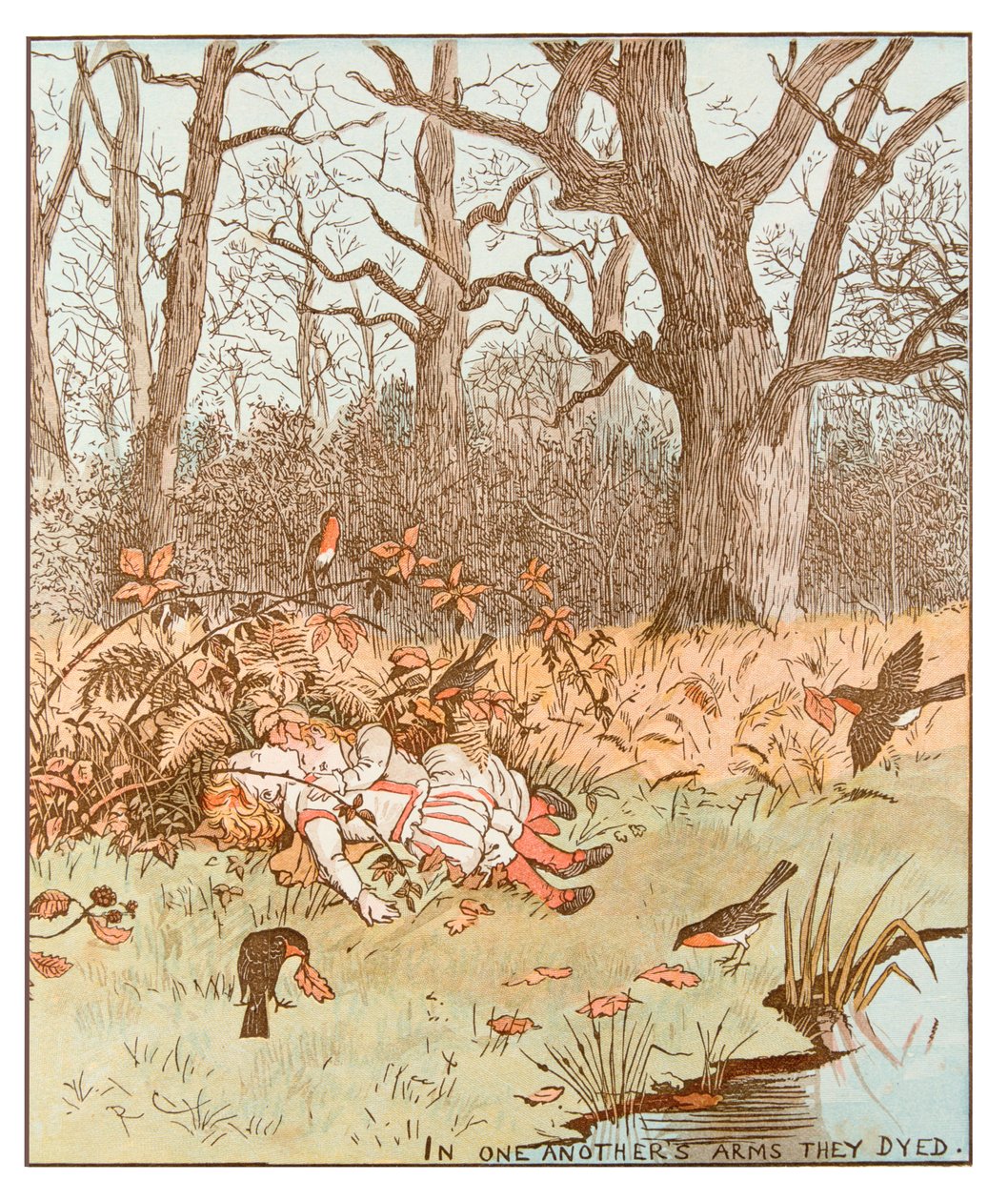 Escena de Los niños en el bosque, 1878 de Randolph Caldecott