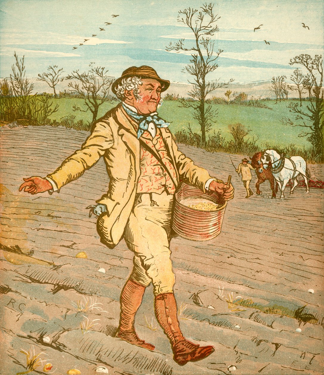 ...El granjero que sembró el maíz, c1878 de Randolph Caldecott