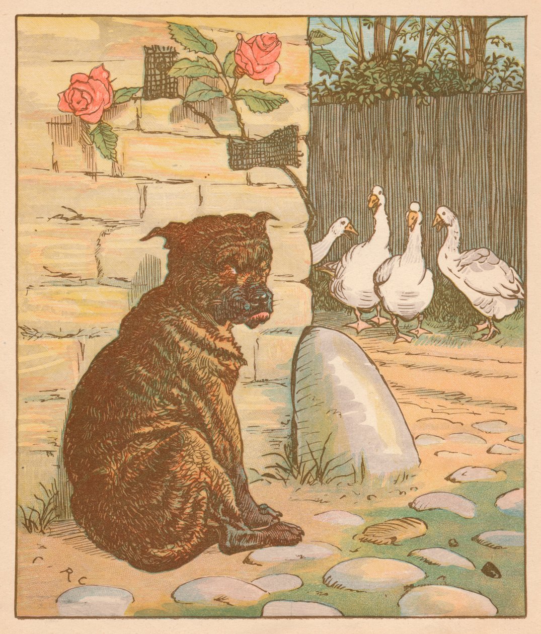 El perro que molestaba al gato..., c1878 de Randolph Caldecott