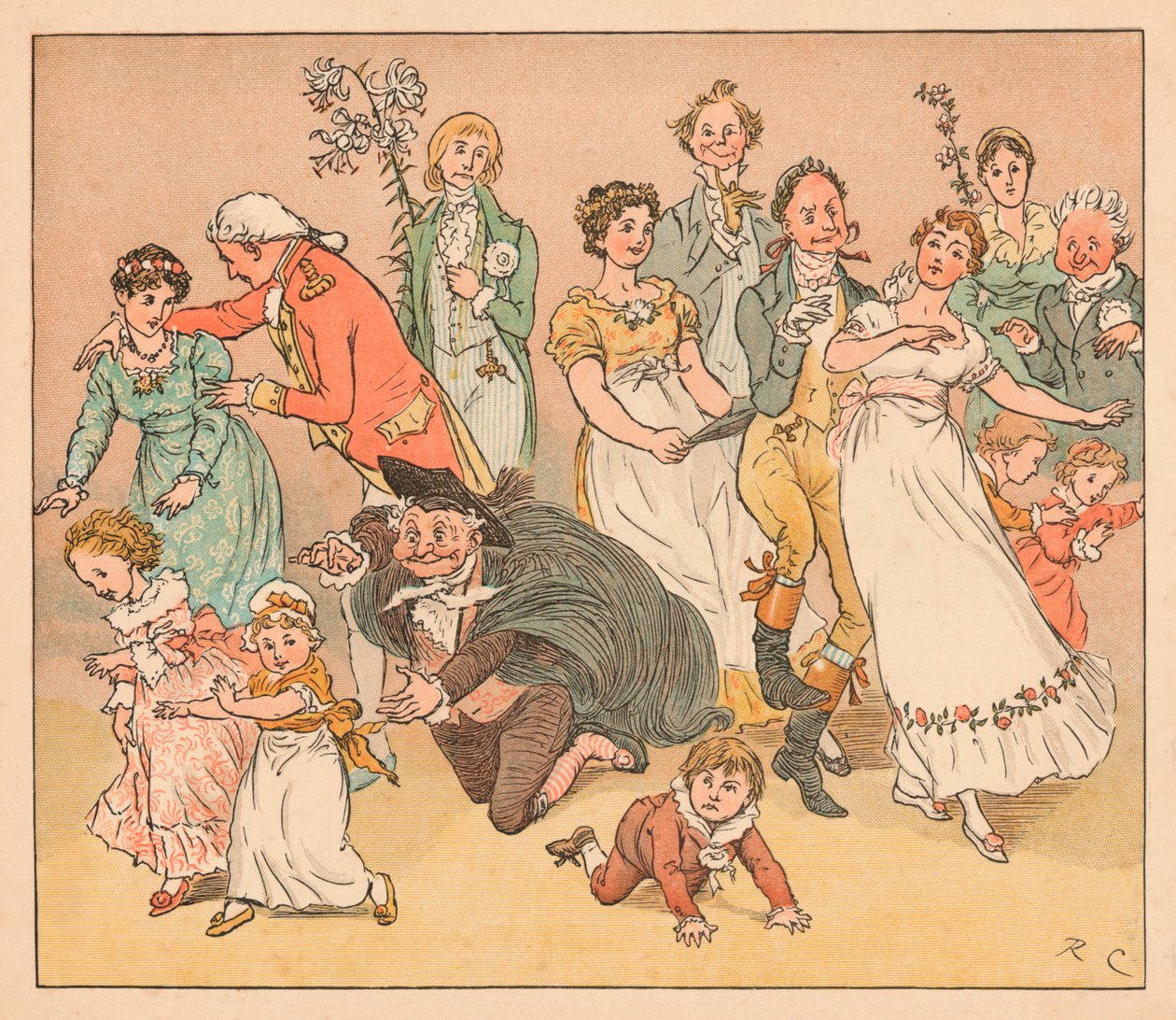 ...y todos se pusieron a jugar al juego de atrapar como se pueda..., c. 1885, 1934 de Randolph Caldecott
