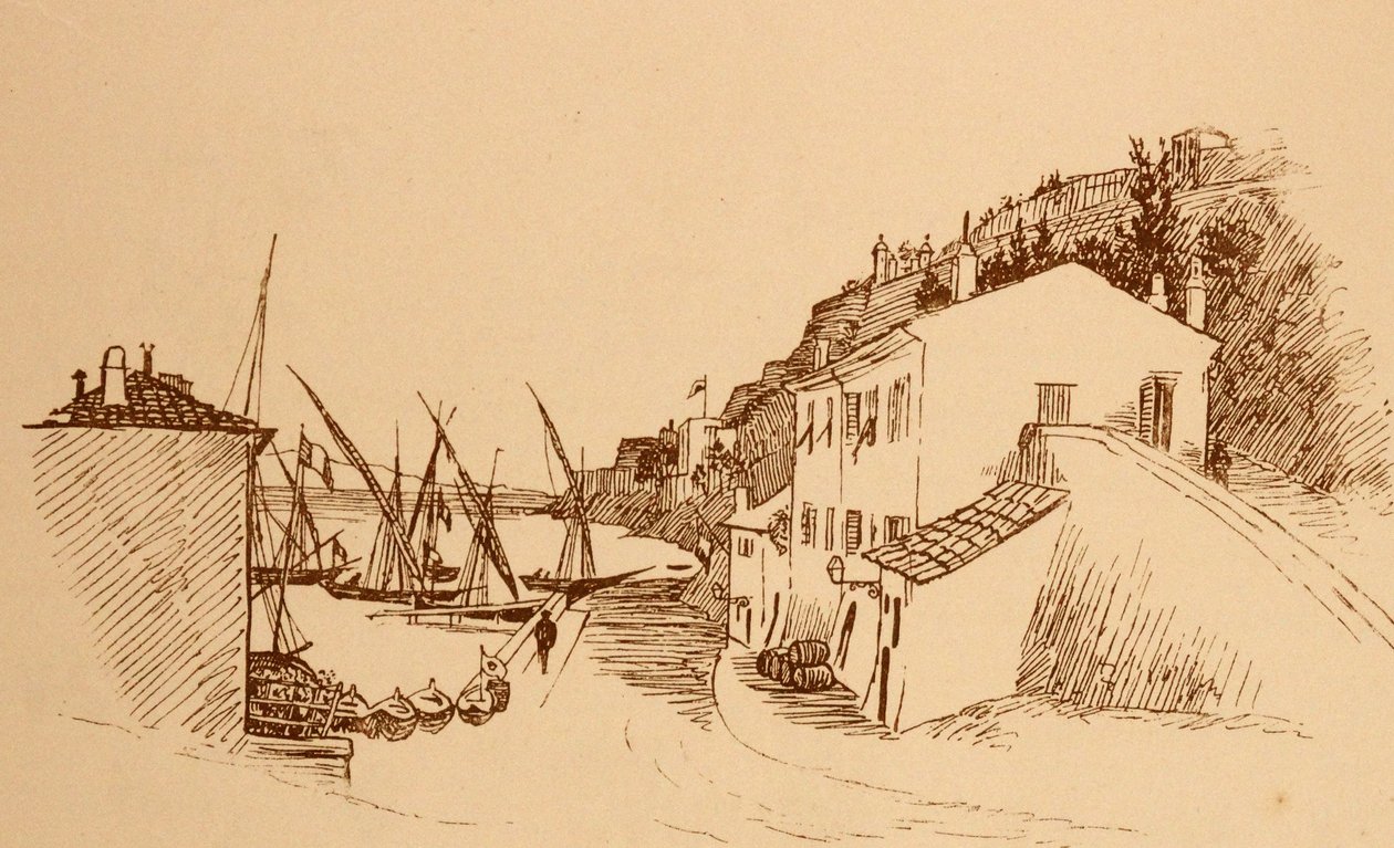 pueblo pesquero francés en el sur de Francia c1884 de Randolph Caldecott