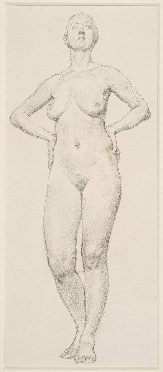 Estudio de una mujer (lápiz sobre papel) de Randolph Schwabe