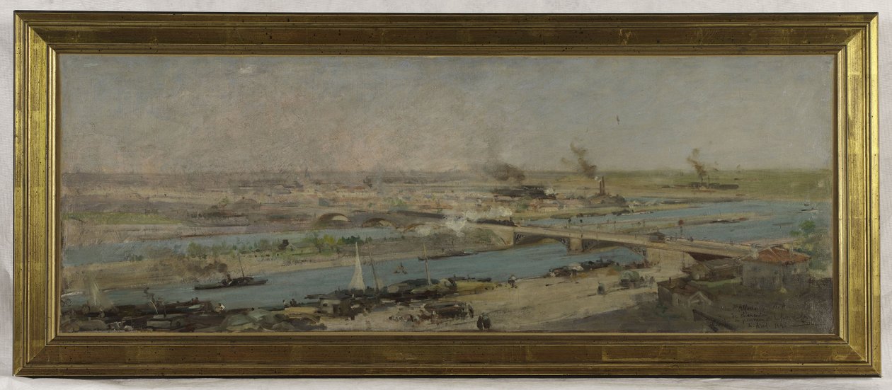 Croquis de la sala de plenos del ayuntamiento de Alfortville: Vista de Alfortville desde las alturas de Charenton de Raoul-Joseph Arus