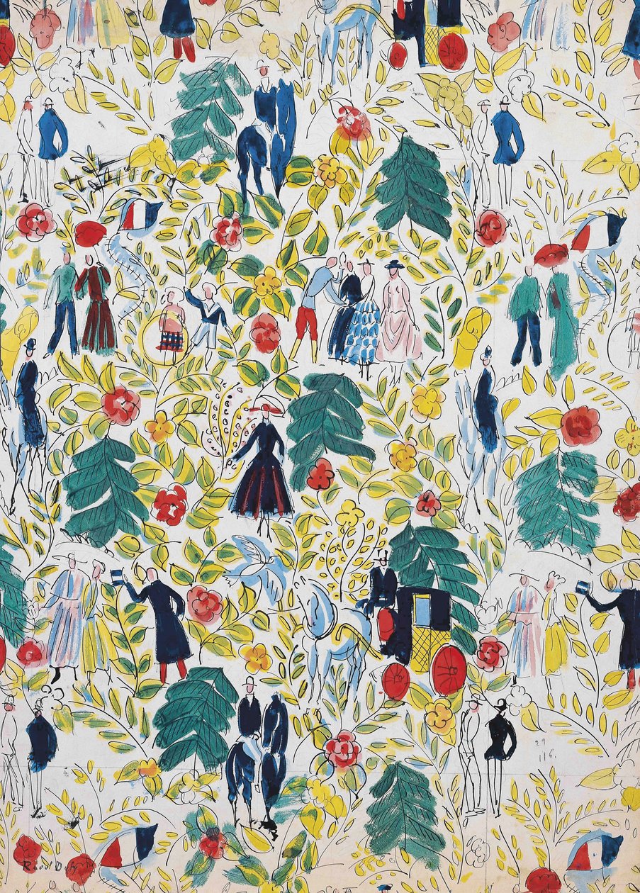 A Walk in the Woods; La Promenade au Bois, c. 1919 (gouache sobre papel) de Raoul Dufy