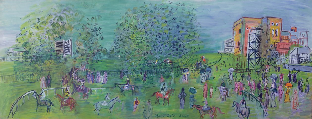 Ascot, c.1930 (óleo sobre lienzo) de Raoul Dufy