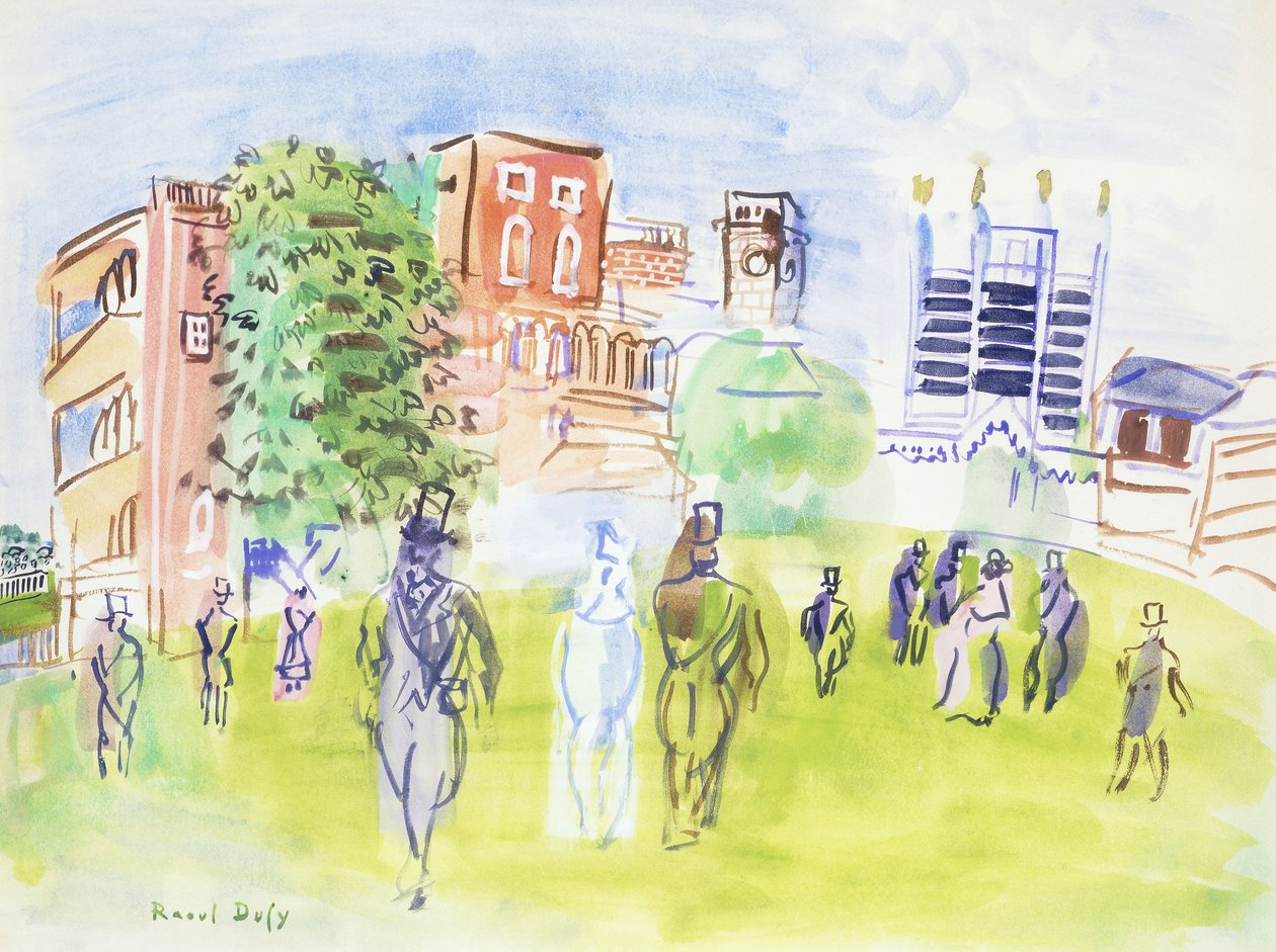 Ascot, las Tribunas; Ascot, les Tribunes de Raoul Dufy