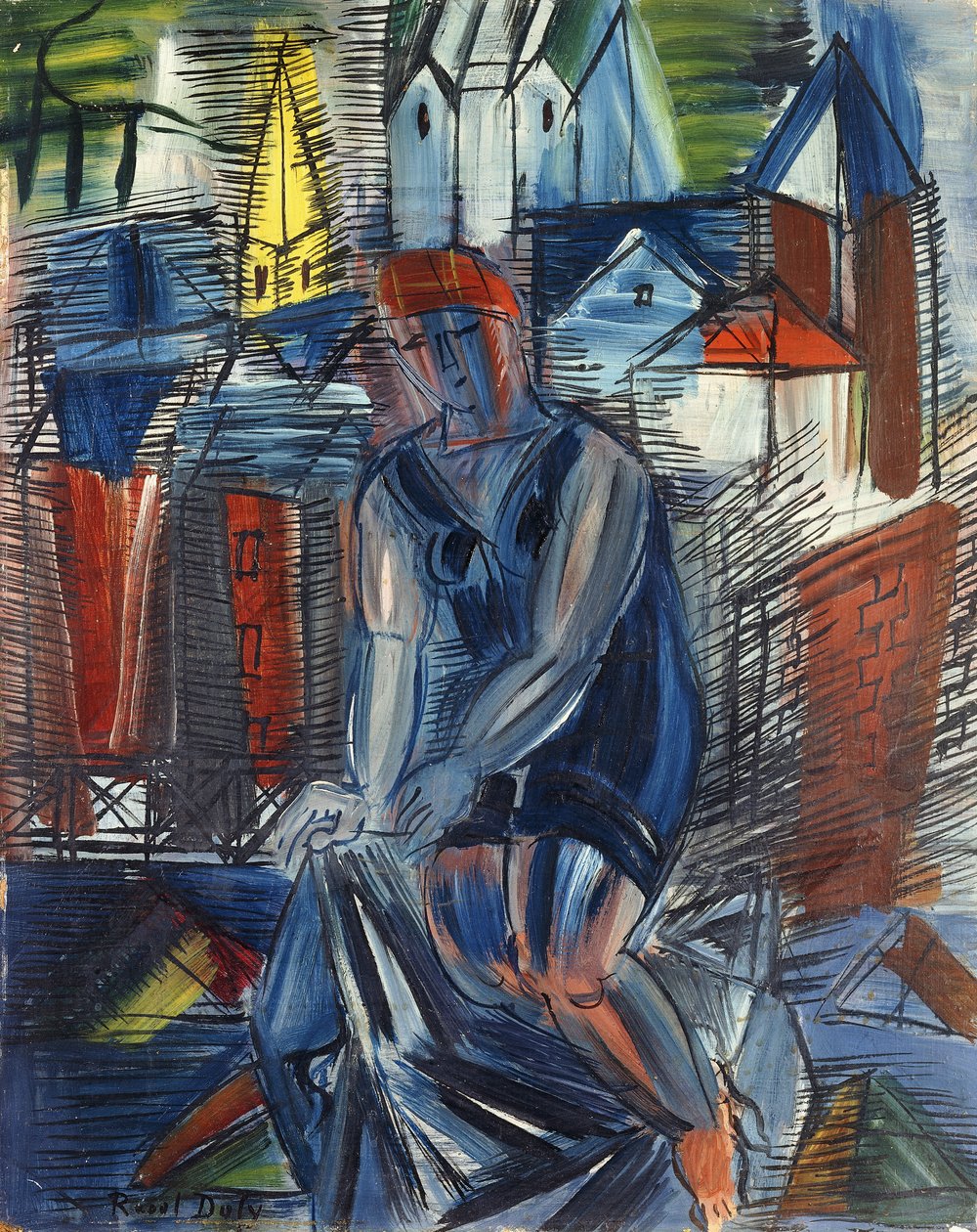 Bañista (baigneuse), c.1950 (óleo sobre tabla) de Raoul Dufy