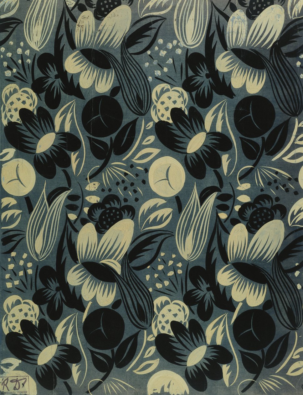 Flores sobre fondo azul; Fleurs sur Fond Bleu de Raoul Dufy