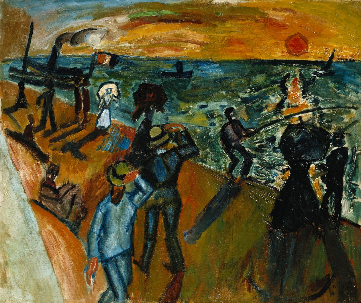 Gust of Wind (Anglers with their lines); Coup de Vent (Pecheurs a la Ligne) de Raoul Dufy