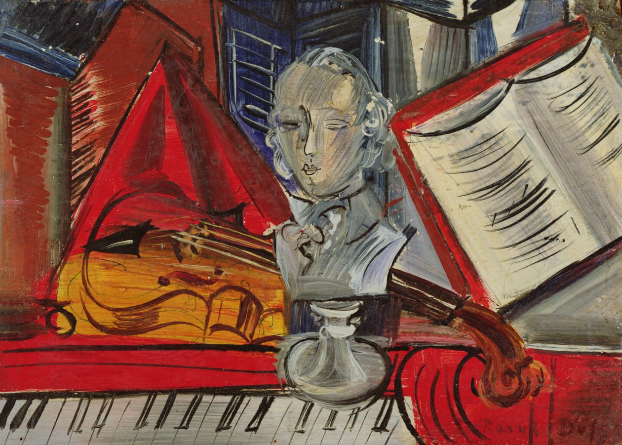 Homenaje a Mozart, c.1945 (óleo sobre lienzo) de Raoul Dufy