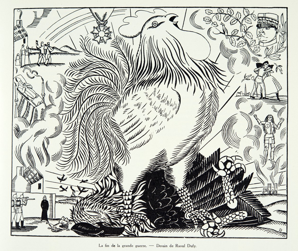 El final de la Gran Guerra, de Histoire de la Troisieme Republique, Vol. I, Political History, pub.1933 (litho) de Raoul Dufy