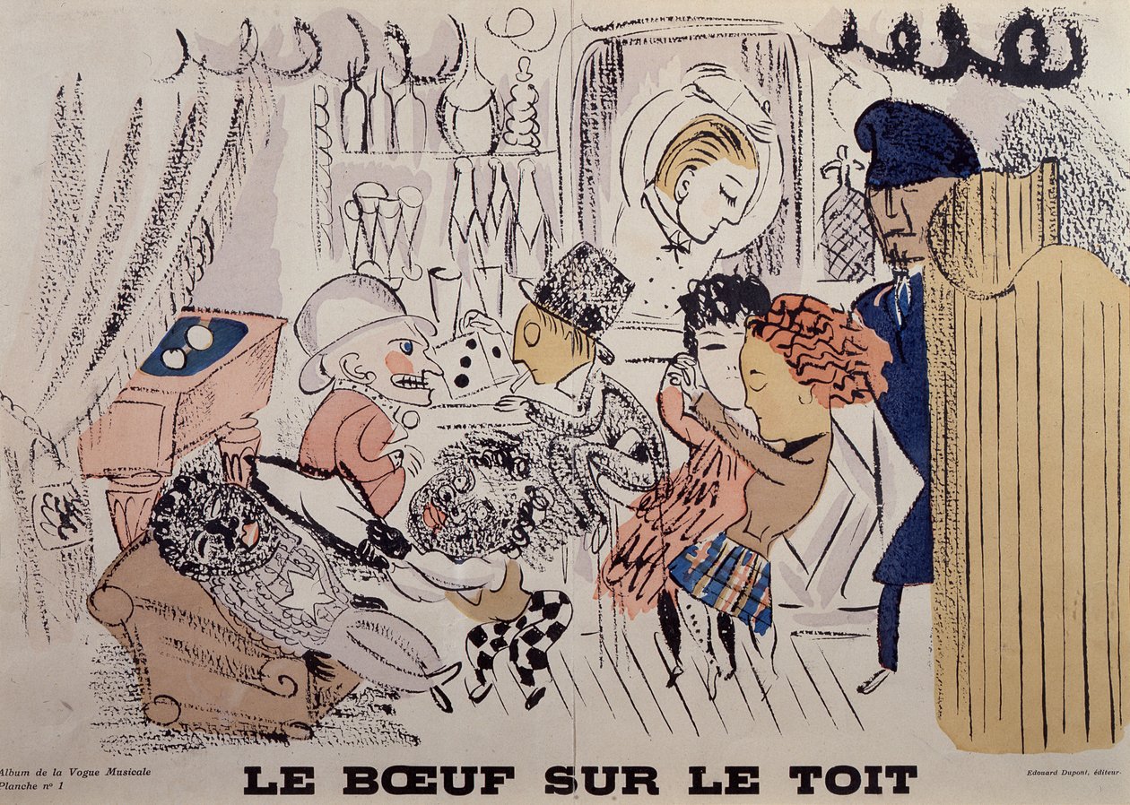 Le Boeuf sur le Toit, ilustración del primer número de "La Vogue Musicale". de Raoul Dufy