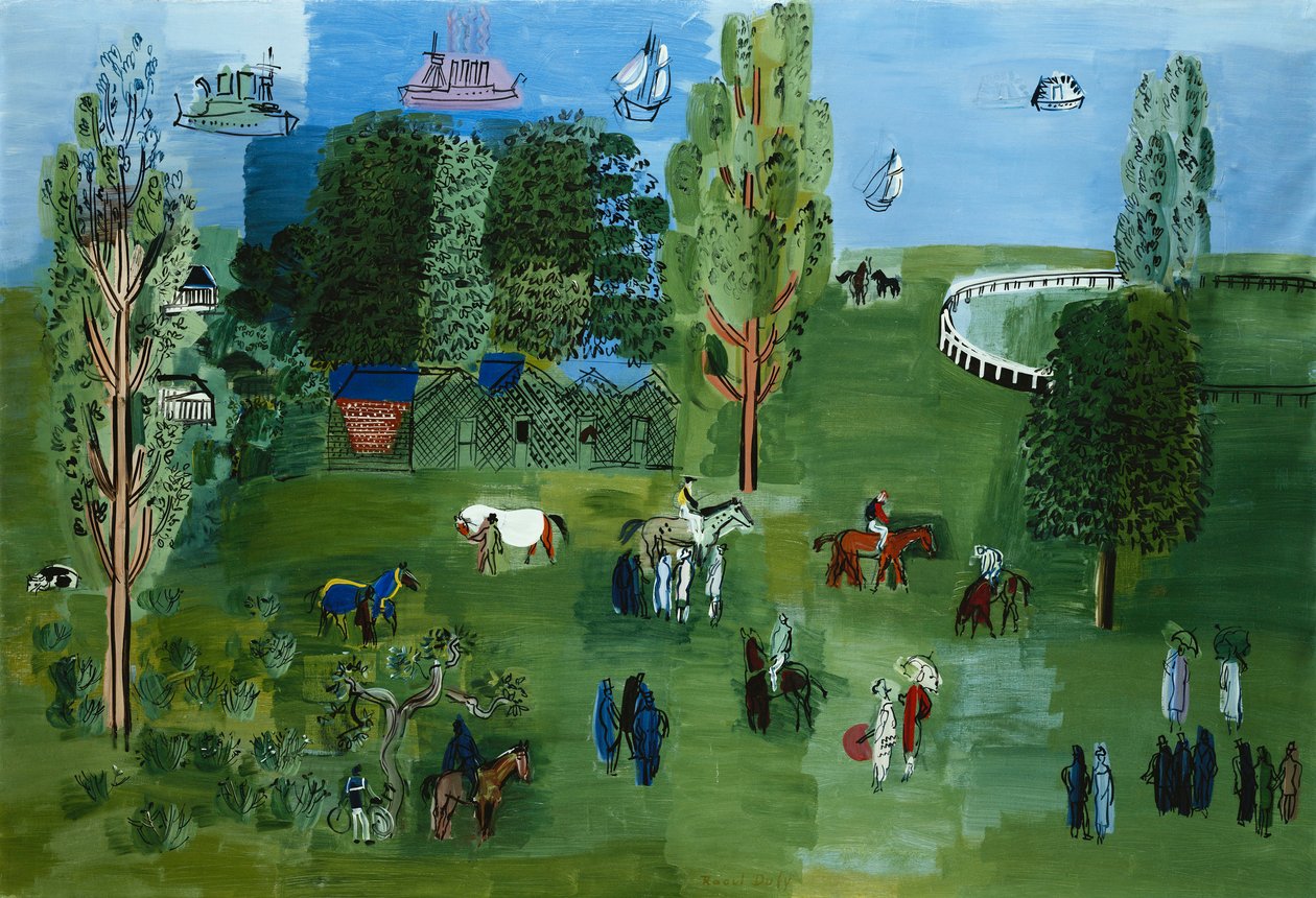 Le Paddock, c.1926 (óleo sobre lienzo) de Raoul Dufy