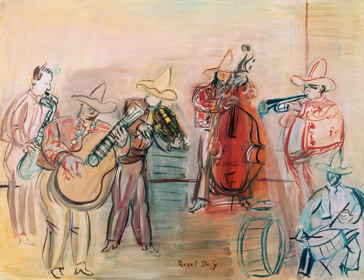 Jazz mexicano (acuarela y gouache sobre papel) de Raoul Dufy