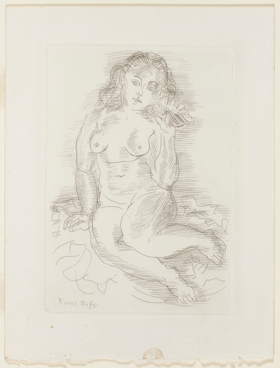 Desnudo escuchando una caracola de mar de Raoul Dufy