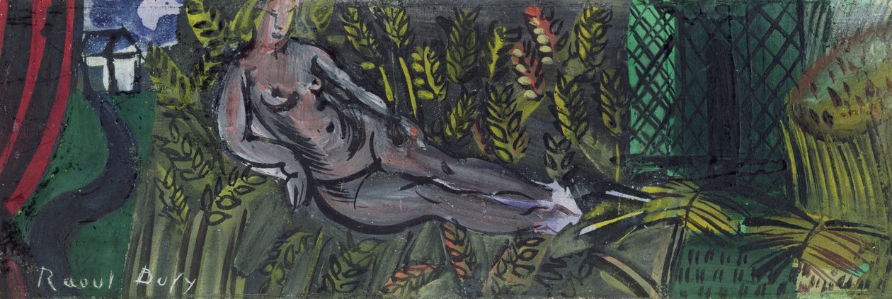 Ninfa reclinada en el trigo (óleo sobre lienzo) de Raoul Dufy