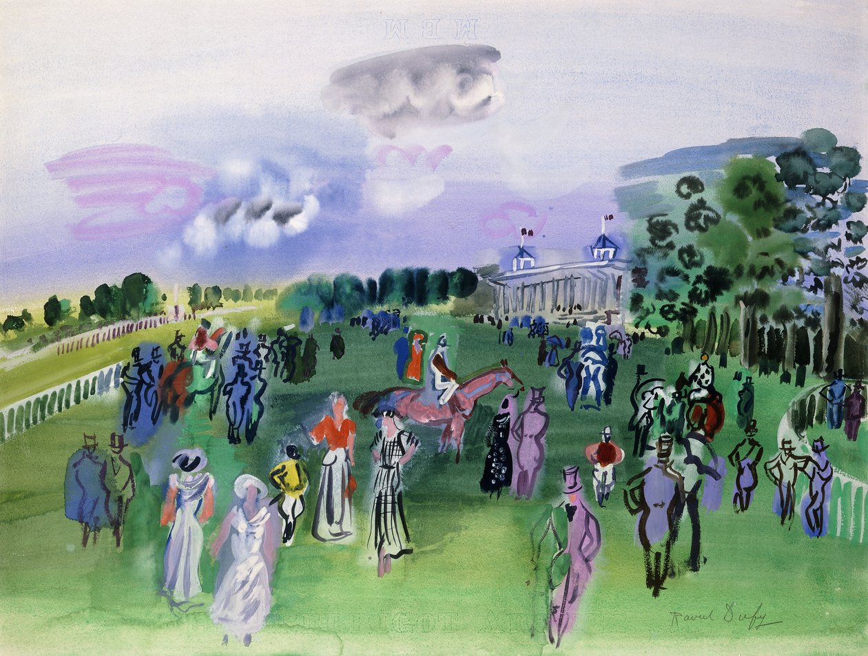 Hipódromo de Chantilly (gouache y acuarela) de Raoul Dufy