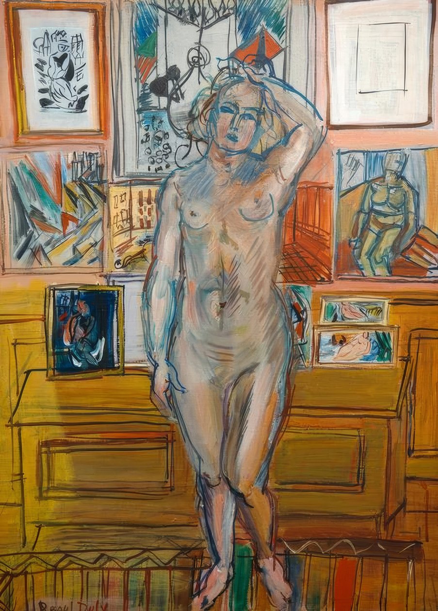 Desnudos de pie sobre cuadros de Raoul Dufy