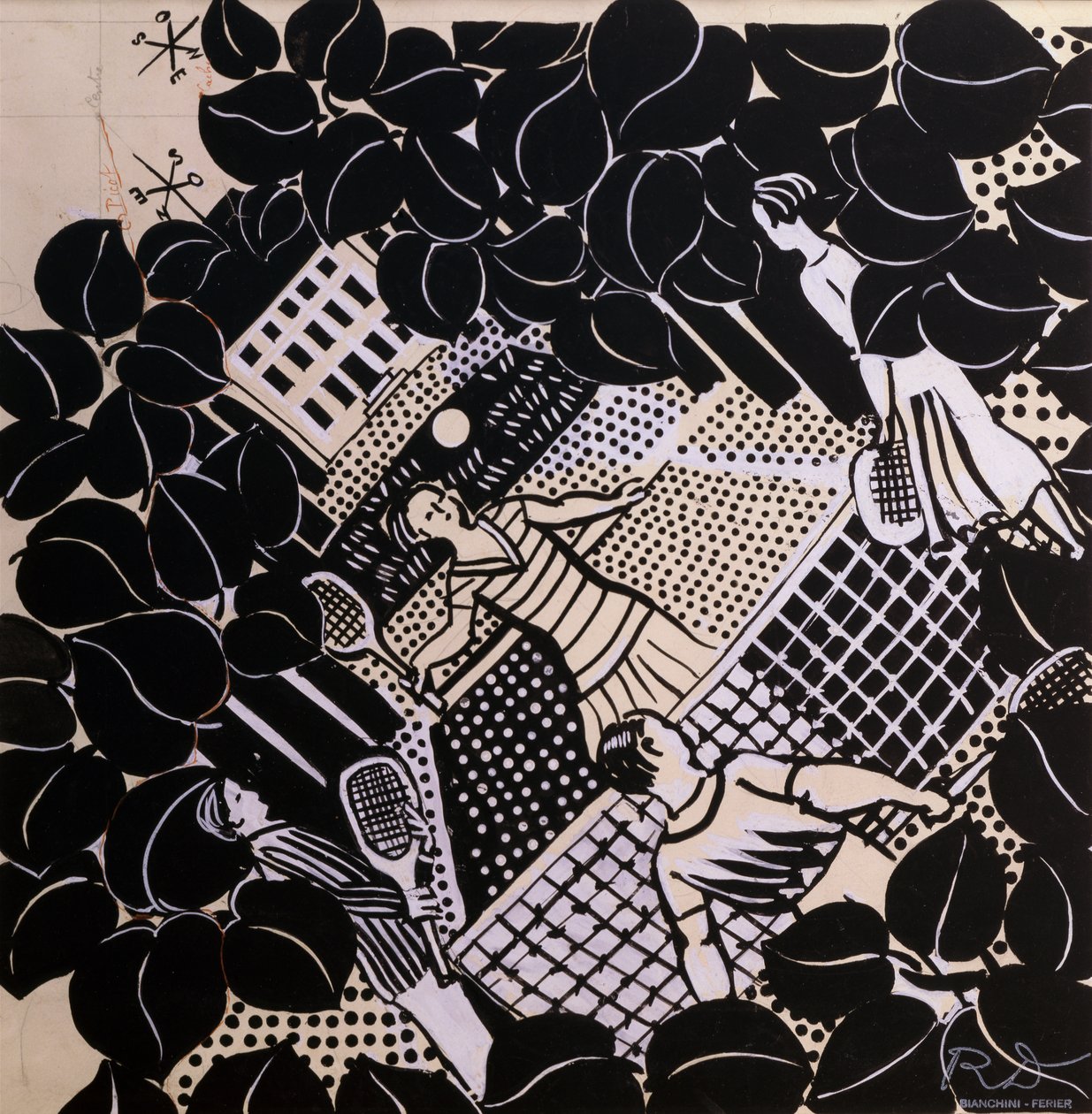 Tenis (pluma y tinta y gouache sobre papel) de Raoul Dufy