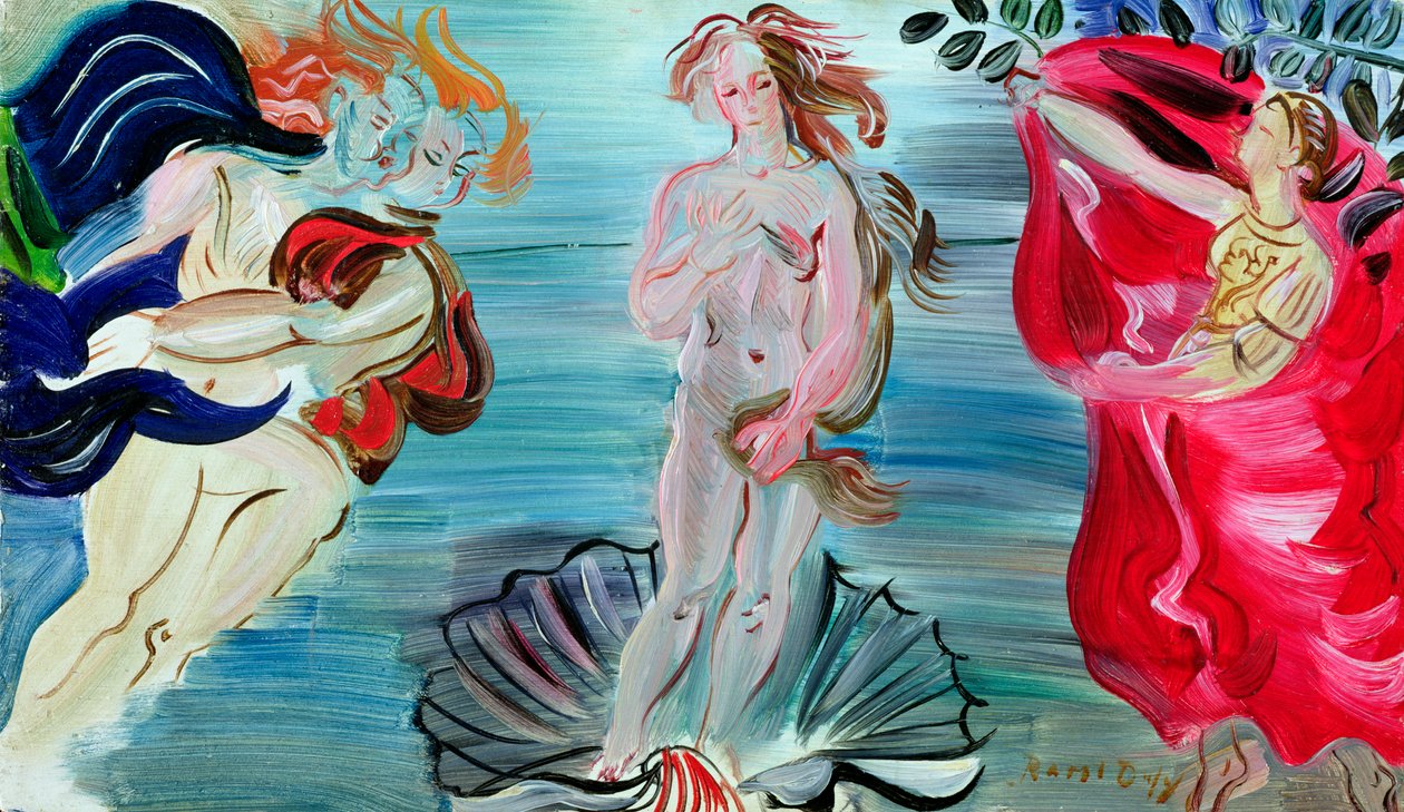 El nacimiento de Venus, c.1940 (óleo sobre tabla) de Raoul Dufy