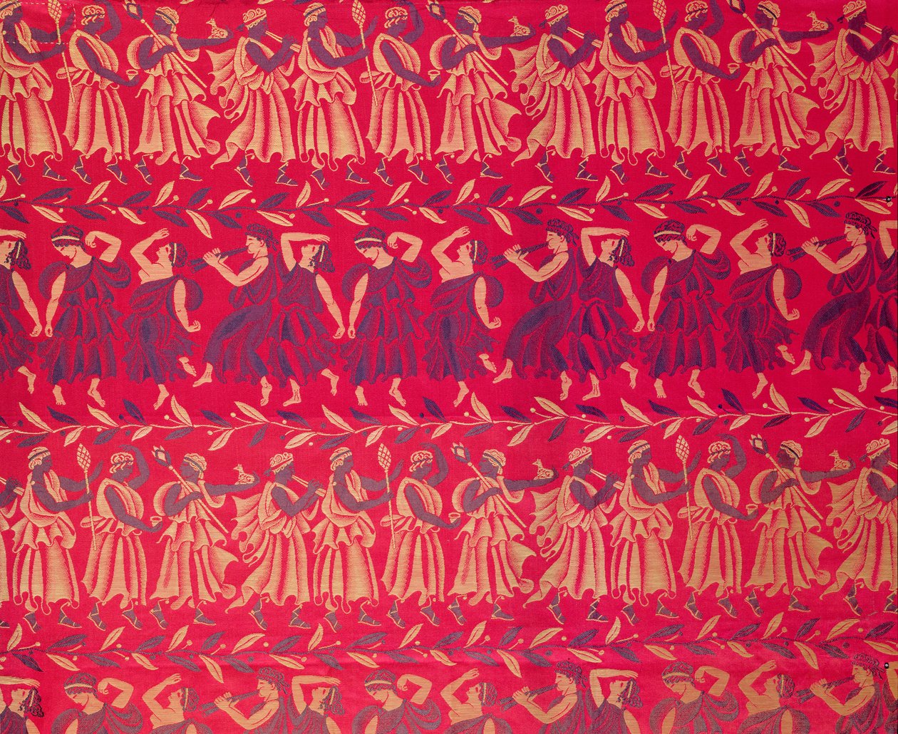 "Cortejo de Orfeo", damasco de seda diseñado por Raoul Dufy (1878-1953), tejido por Bianchini-Ferier. de Raoul Dufy