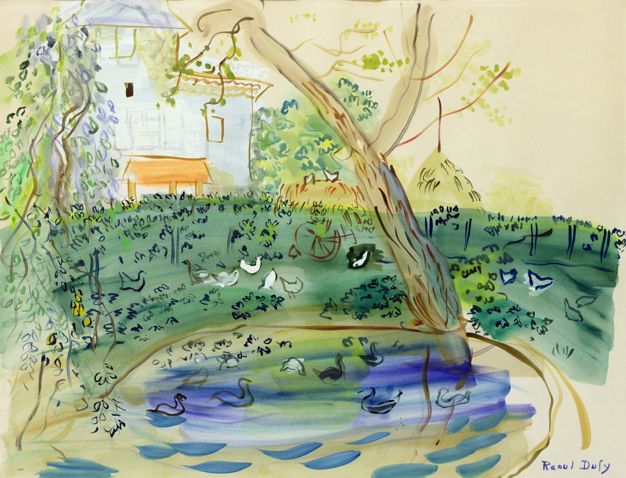 El estanque de los patos (acuarela sobre papel) de Raoul Dufy